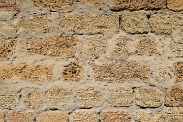 Wall of yellow blocks