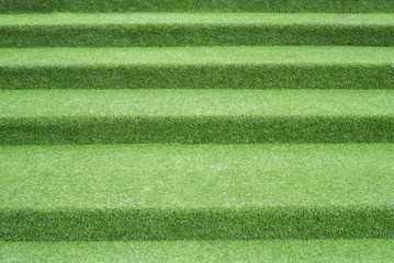 Artificial grass installed over concrete staircase