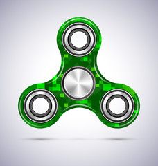 Spinner green mosaic design with metal illustration vector