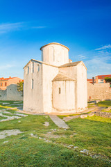 Medieval church of Holy Cross from 9th century in historic town of Nin, Dalmatia, Croatia 