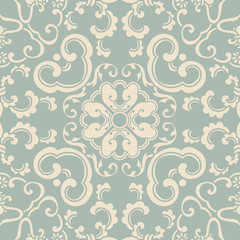 Antique seamless background curve spiral vine cross flower