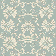 Antique seamless background cross spiral garden flower vine