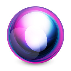 Glass sphere, futuristic abstract element