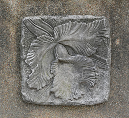 Flower stone carving.