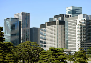 Obraz na płótnie Canvas 日本・東京の都市景観「ビル群」（大手町方面を望む）