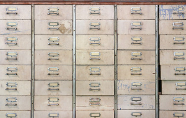 Old rustic metal drawer.