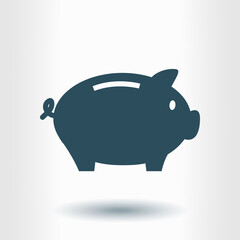 Piggy bank icon. Pictograph of moneybox. Flat design.