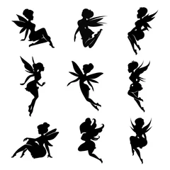 Fotobehang Magical fairies in the cartoon style. © aklionka