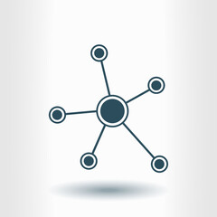 Social network single icon. Global technology. The network of social connections in the business.