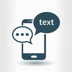 Mobile chatting icon.Mobile Phone Representing Web Chatting And Dialog.