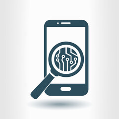 Electronic circuit of technological device. Technology scheme square symbol. 