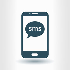 Smartphone email or sms icon. Mobile mail sign symbol.