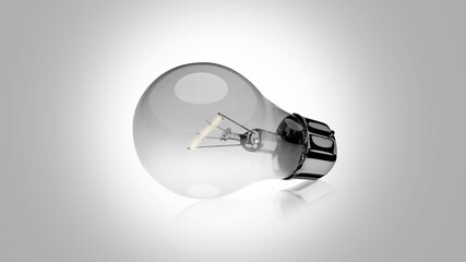 Light bulb on the white background