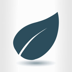 Leaf icon. Fresh natural product. Organic product symbol. Flat design style.
