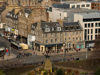Plakat Aerial View of Princes Street in Edinburgh, Scotland