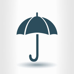Umbrella sign icon. Rain protection symbol. Flat design style. 