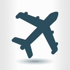 Plane icon. Travel symbol. Airplane plane from the bottom sign.