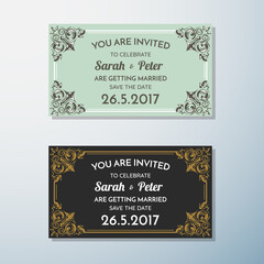 Wedding Invitation Vintage flyer background Design Template