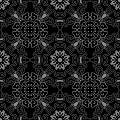 Obraz premium Antique seamless background spiral curve frame flower