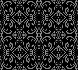 Fototapeta premium Antique seamless background round spiral wave vine chain