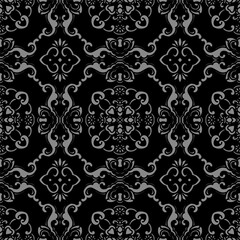 Fototapeta premium Antique seamless background spiral curve chain flower