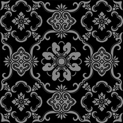 Antique seamless background curve spiral cross flower