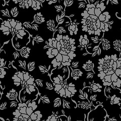 Antique seamless background botanic garden flower leaf