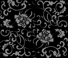 Antique seamless background garden spiral vine flower