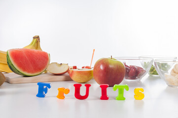 Group of fruits  - healthy food concept