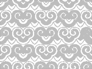 Halftone round black seamless background spiral curve cross retro Japanese pattern