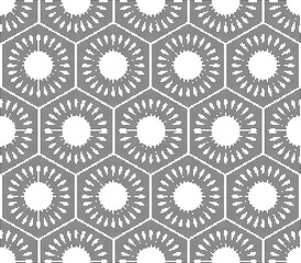 Halftone round black seamless background polygon round flower geometry cell frame