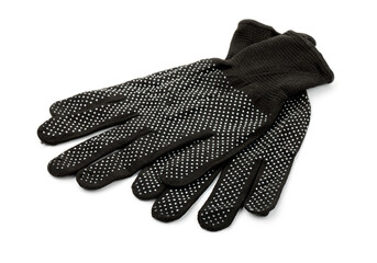 PVC dotted black cotton gloves