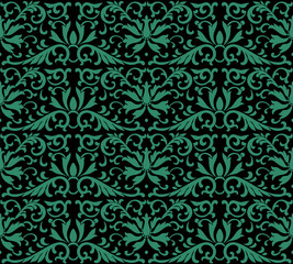 Antique seamless background botanic garden flower cross leaf vine