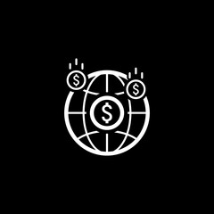 Money Income Icon. Business Concept. Flat Design.