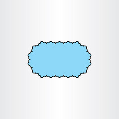 cloud frame text box vector design element illustration