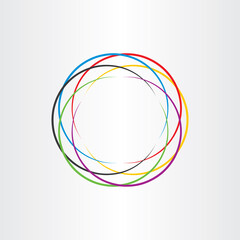 connection circle logo colorful icon vector background