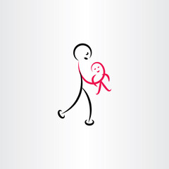 father holding baby vector illustration symbol