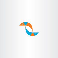 fish blue orange logo vector sign