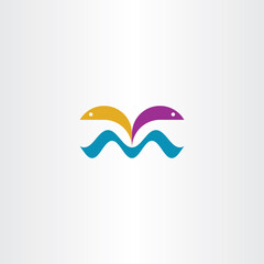 fish jump from water vector symbol