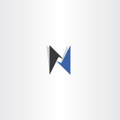 n logo letter blue black icon sign