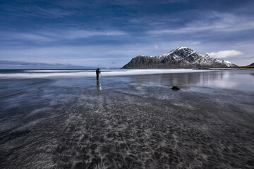 Evening on the beach, Skagsanden Beach , Lofoten, Norway 2017