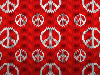 Knitted pattern peace symbols