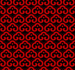 Seamless Chinese Background oriental curve spiral cross frame chintz