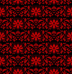 Seamless Chinese Background botanic garden nature leaf flower chintz