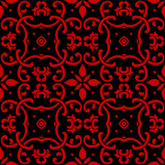 Seamless Chinese Background curve cross chain flower oriental chintz