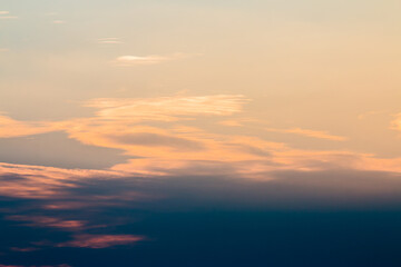 colorful dramatic sky with cloud at sunset