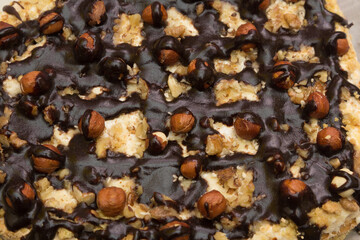 Cake with hazelnuts and chocolate - texture