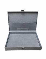 Gray storage box  for variety product like document, gift, cosmetic or health care, isolated on white