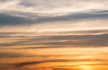 colorful dramatic sky with cloud at sunset