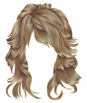 trendy woman long hairs brown   blonde    beige colors .beauty fashion .  realistic 3d